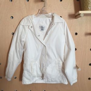 White windbreaker
